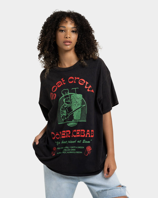 Goat Crew Kebab Shop Vintage T-Shirt Black Wash Style001