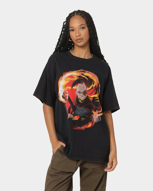 Goat Crew x Avatar: The Last Airbender Fire Elements Vintage T-Shirt Black Wash Style001
