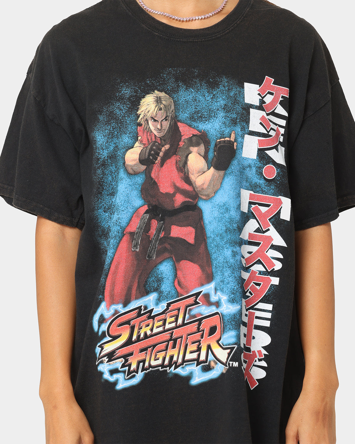 Goat Crew X Street Fighter Ken Masters Vintage T-Shirt Black Wash Style001
