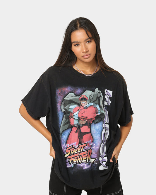 Goat Crew X Street Fighter M. Bison Vintage T-Shirt Black Wash Style001