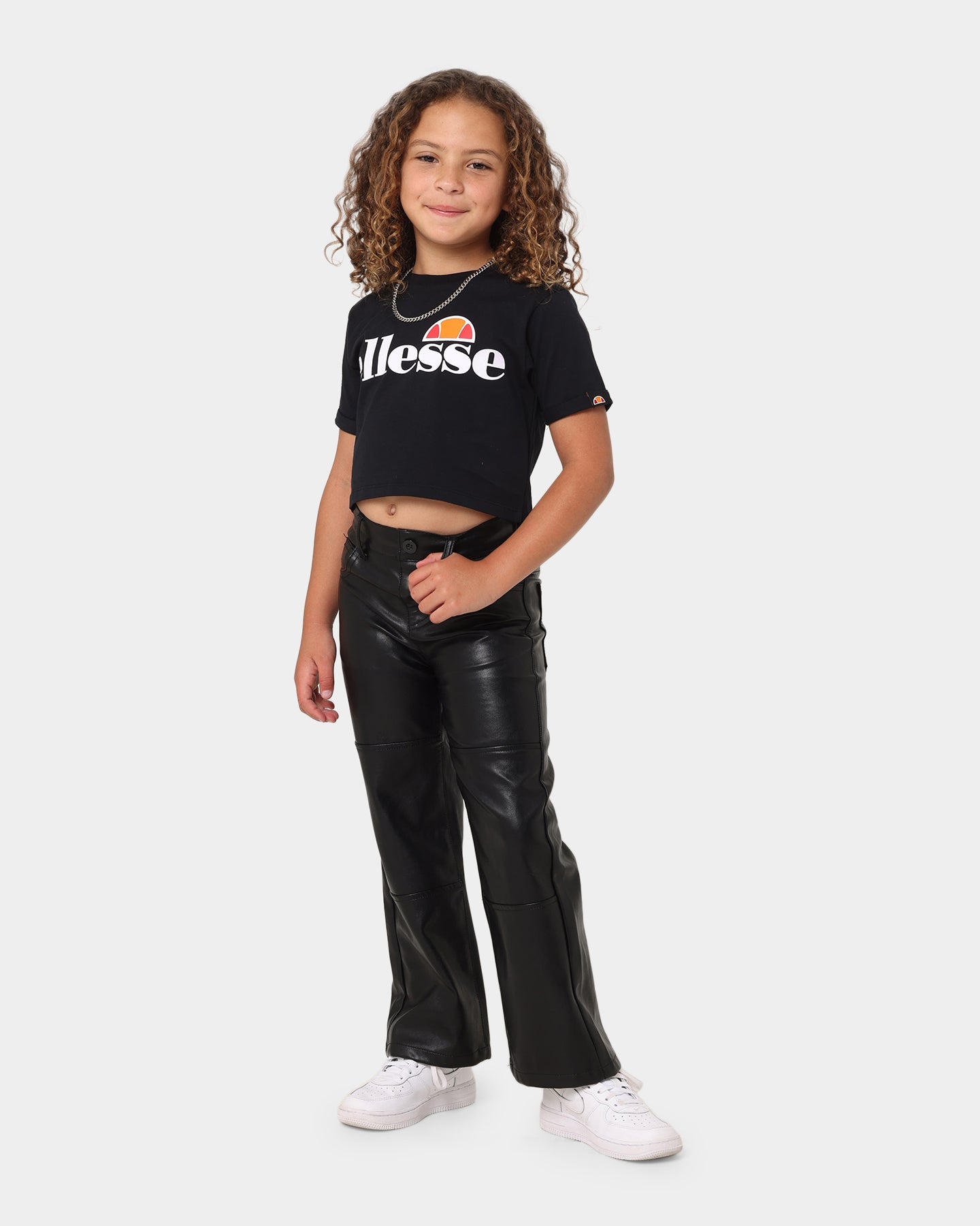 Ellesse Kids' Nicky Cropped T-Shirt Black Style001