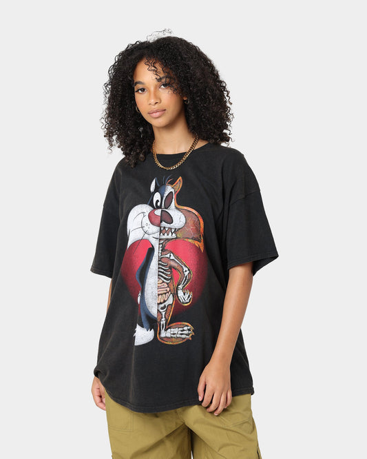 Goat Crew X Looney Tunes Sylvester Vintage T-Shirt Black Wash Style001