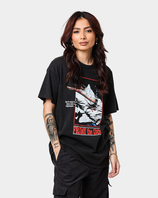 American Thrift X Friday the 13th Friday the 13th Vintage T-Shirt Vintage Black Style001