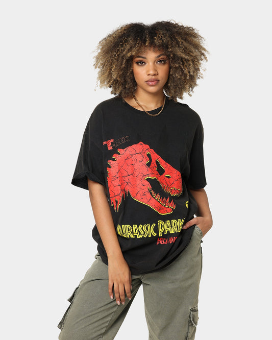 American Thrift X Jurassic Park Mega Mayhem Vintage T-Shirt Black Wash Style001