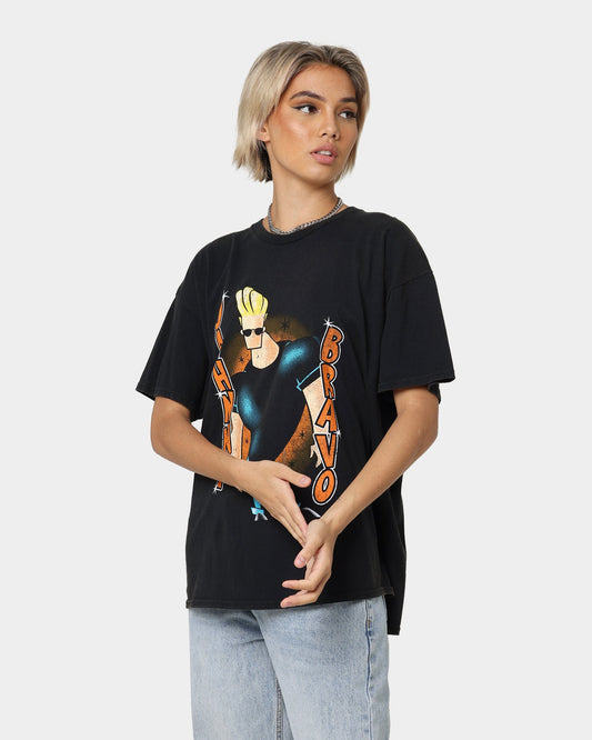 American Thrift X Johnny Bravo Man, I'm Pretty Vintage T-Shirt Black Wash Style001