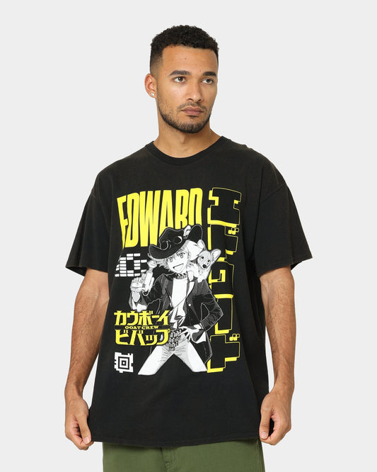 Goat Crew X Cowboy Bebop Edward Vintage T-Shirt Washed Black