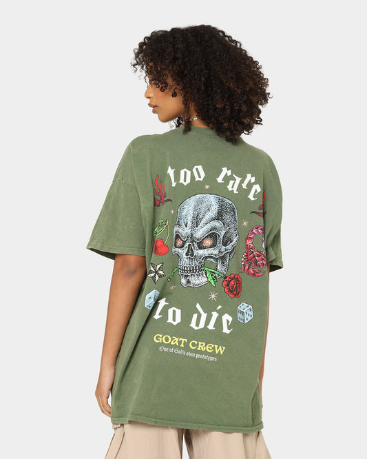 Goat Crew Too Weird To Live Vintage T-Shirt Military Style001