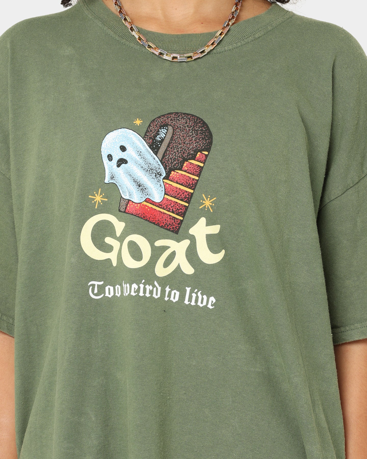 Goat Crew Too Weird To Live Vintage T-Shirt Military Style001