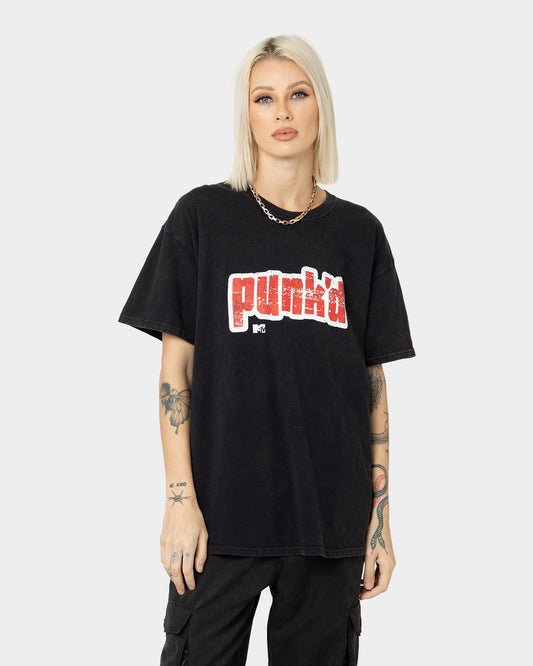 American Thrift X MTV Punk'd Vintage T-Shirt Black Wash Style001