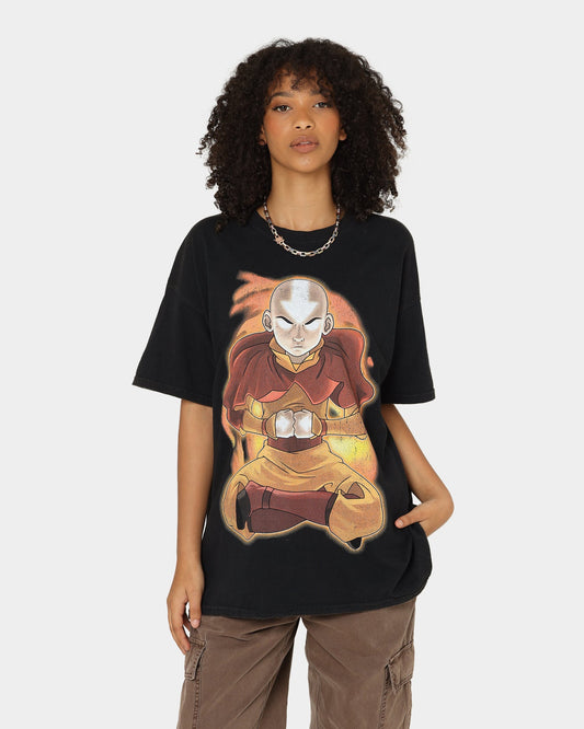 Goat Crew X Avatar: Aang Fire Vintage T-Shirt Washed Black Style001