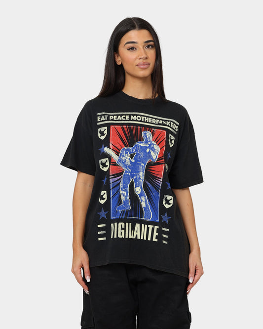 Goat Crew X Peacemaker Vigilante Vintage T-Shirt Washed Black Style001