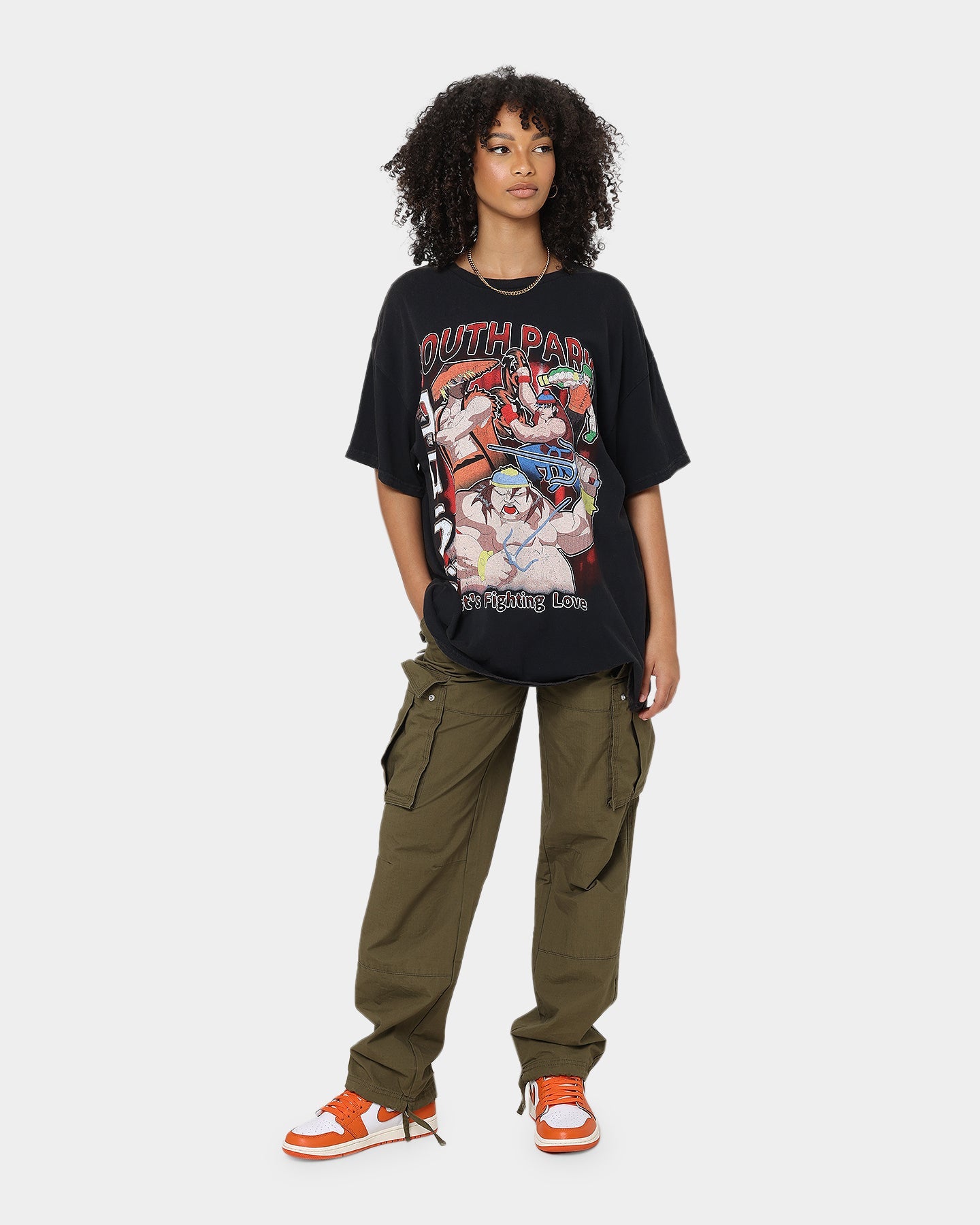 Goat Crew X South Park Let's Fighting Love Vintage T-Shirt Black Wash Style001