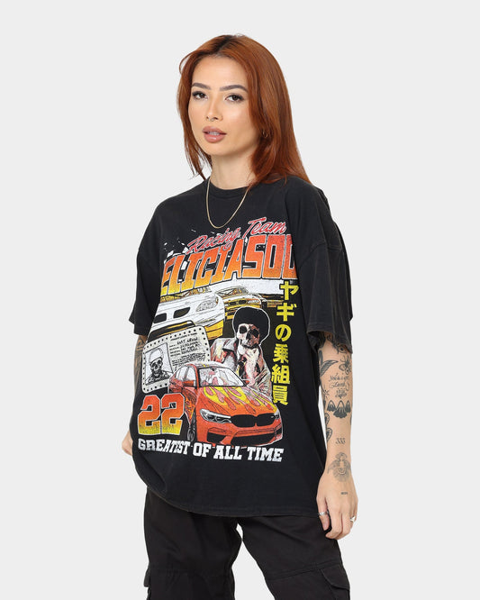 Goat Crew Team Felicia Vintage T-Shirt Black Wash Style001