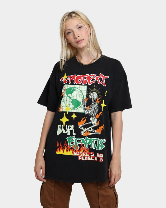 Goat Crew Protect Our Earth Vintage T-Shirt Black Wash Style001
