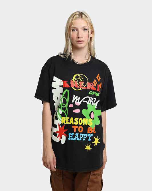Goat Crew Reasons To Be Happy Vintage T-Shirt Black Wash Style001