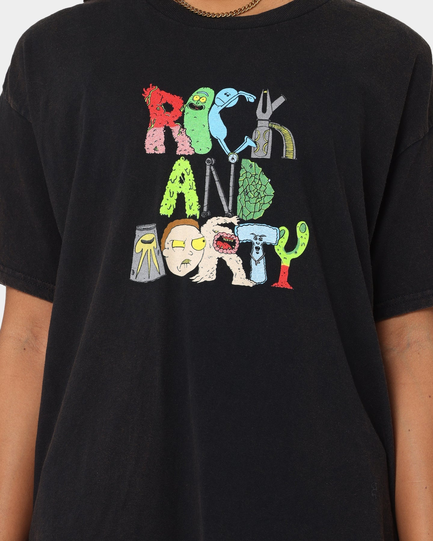 Goat Crew X Rick And Morty Beast Vintage T-Shirt Black Wash Style001