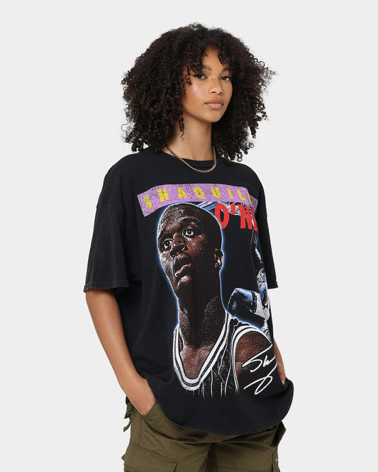 Goat Crew X Shaq Dunk Vintage T-Shirt Washed Black Style001