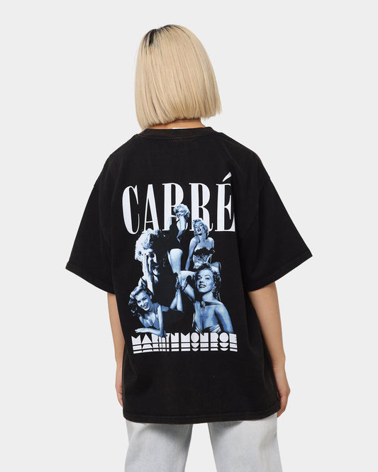 Carr√© X Marilyn Monroe Collage Vintage T-Shirt Washed Black Style001