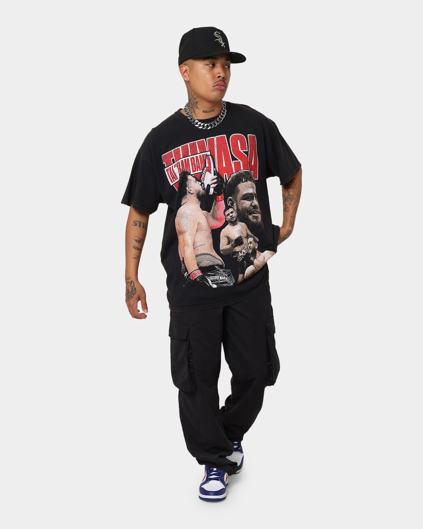 Goat Crew X Tai "Bam Bam" Tuivasa Tai Collage Vintage T-Shirt Washed Black