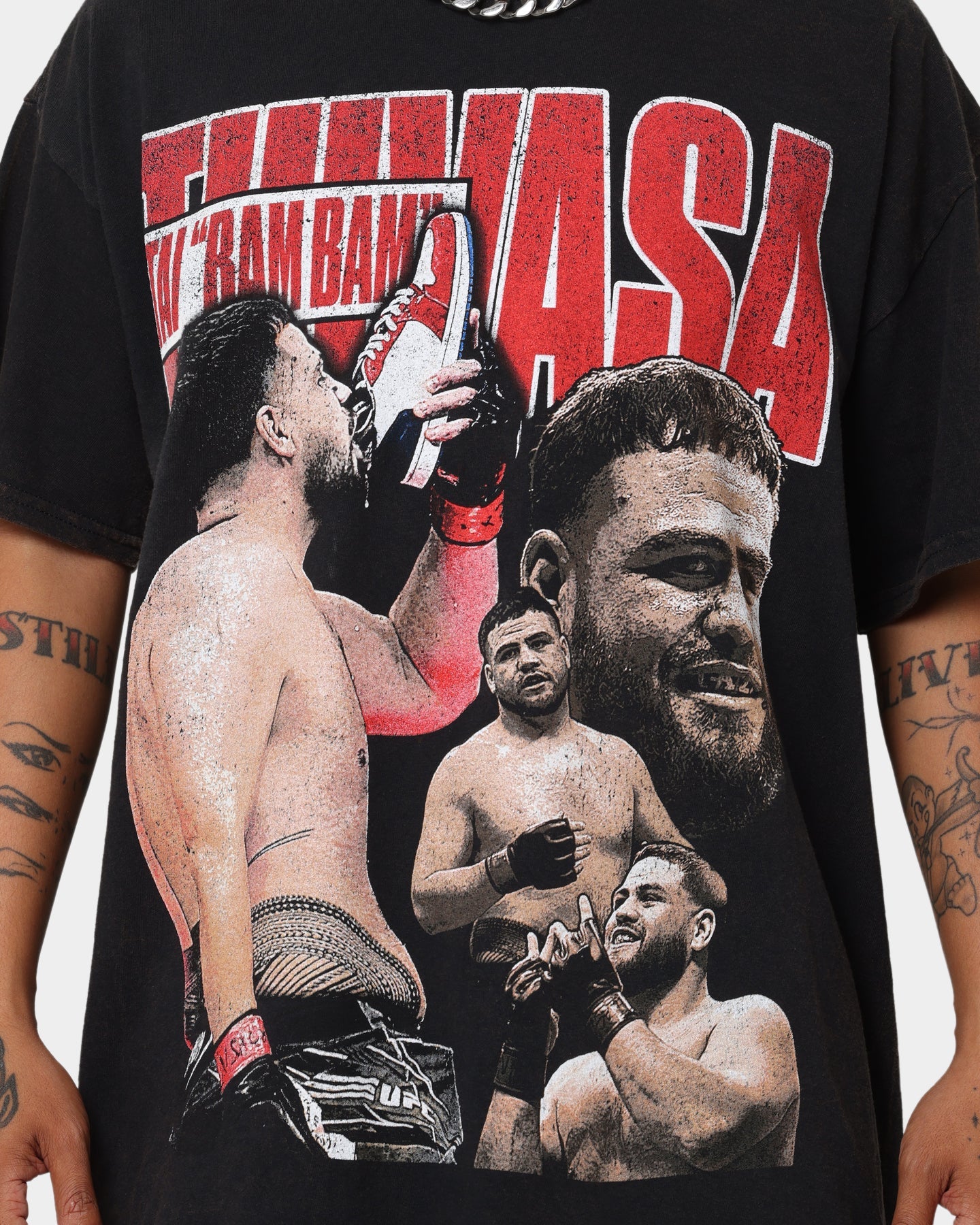 Goat Crew X Tai "Bam Bam" Tuivasa Tai Collage Vintage T-Shirt Washed Black