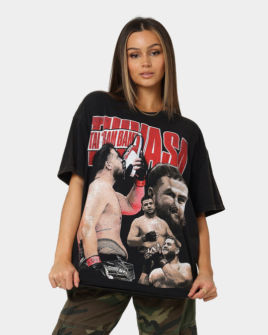 Goat Crew X Tai "Bam Bam" Tuivasa Tai Collage Vintage T-Shirt Washed Black Style001
