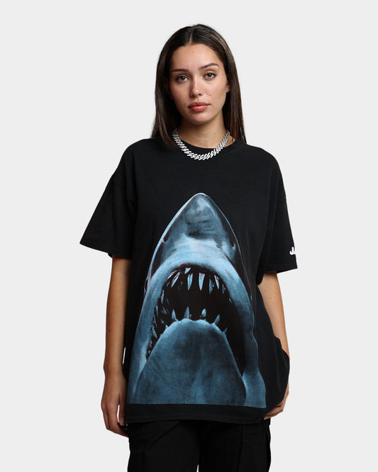 American Thrift X Jaws Jaws Vintage T-Shirt Black Wash Style001