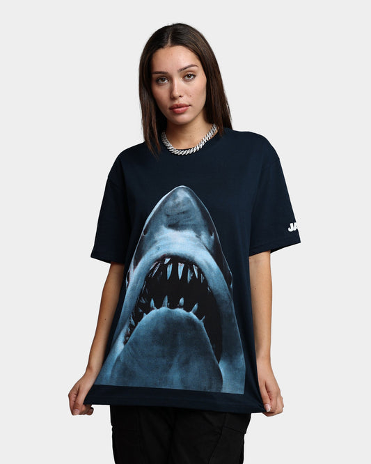American Thrift X Jaws Jaws Vintage T-Shirt Navy Style001