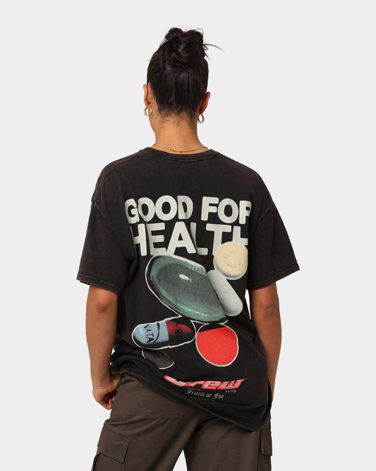 Goat Crew Good 4 Health Vintage T-Shirt Black Wash Style001
