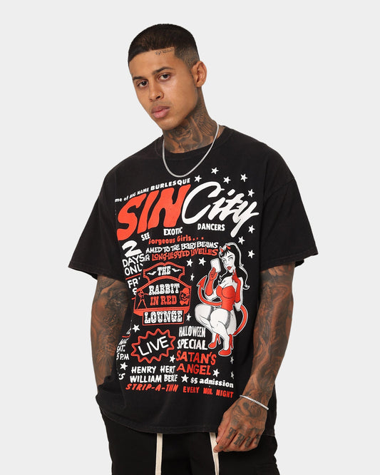 Goat Crew Sin City Vintage T-Shirt Black Wash