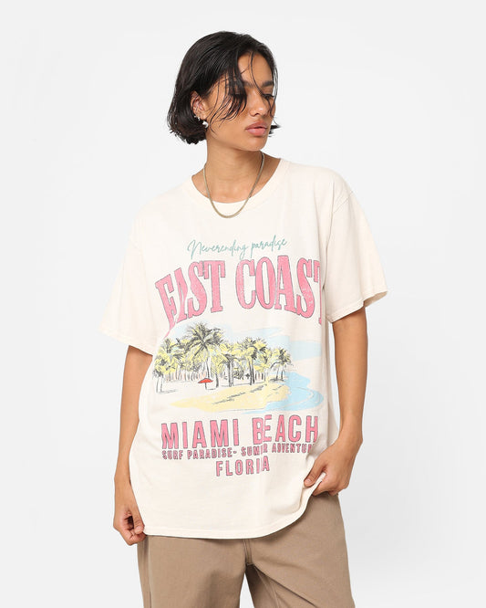 American Thrift Miami Beach Vintage T-Shirt Off White Style001