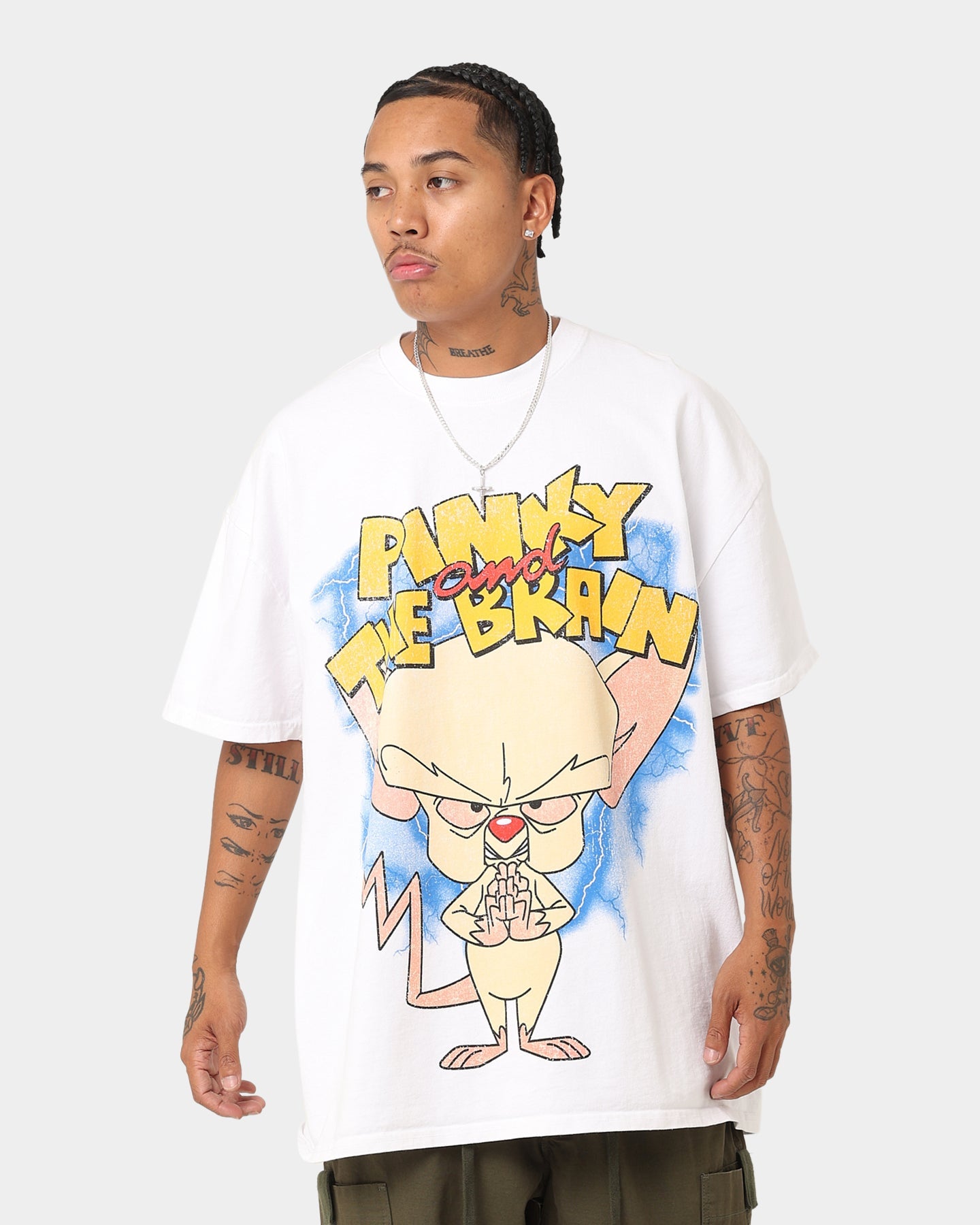 American Thrift X Cartoon Network Pinky & The Brain Heavyweight Vintage T-Shirt White