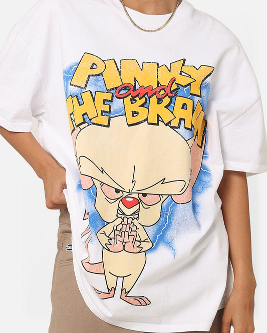 American Thrift X Cartoon Network Pinky & The Brain Heavyweight Vintage T-Shirt White Style001