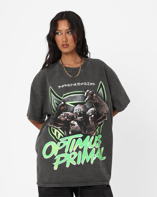 Goat Crew X Transformers Optimus Primal Heavyweight Vintage T-Shirt Black Wash Style001