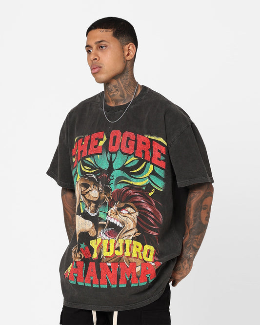Goat Crew X Baki Yujiro Heavyweight Vintage T-Shirt Black Wash