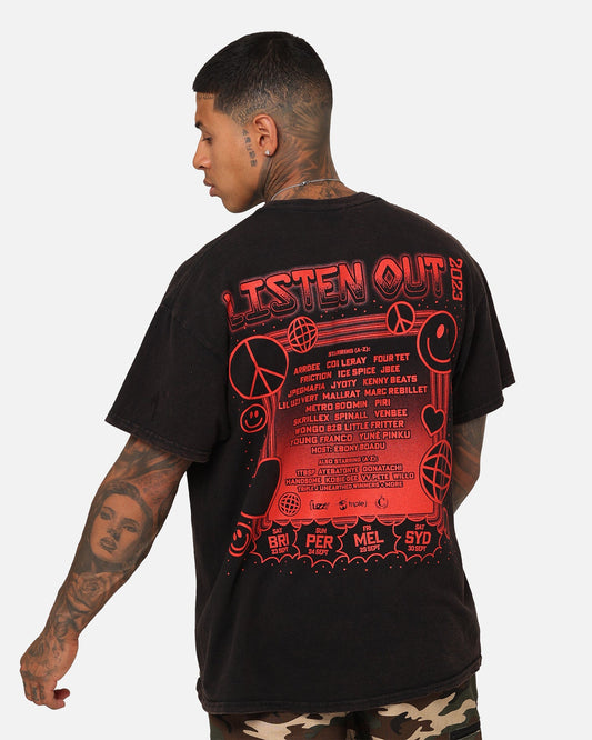 Goat Crew X Listen Out 2023 Vintage T-Shirt Black Wash