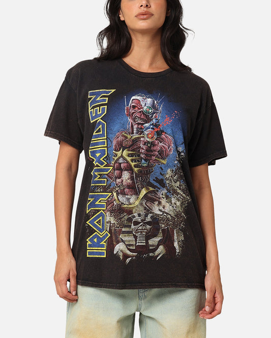 Iron Maiden Back In Time Vintage T-Shirt Black Vintage Style001