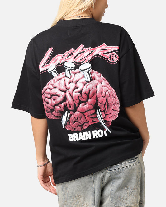 Loiter Brain Rot Vintage T-Shirt Black Style001
