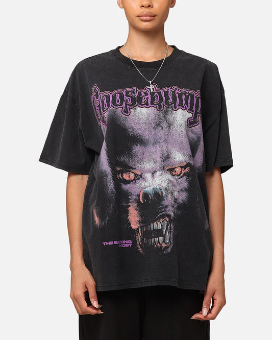American Thrift X Goosebumps Barking Ghost Heavy T-Shirt Vintage Black Style001