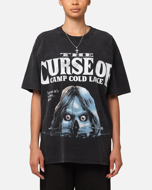 American Thrift X Goosebumps Cold Lake Heavy T-Shirt Vintage Black Style001