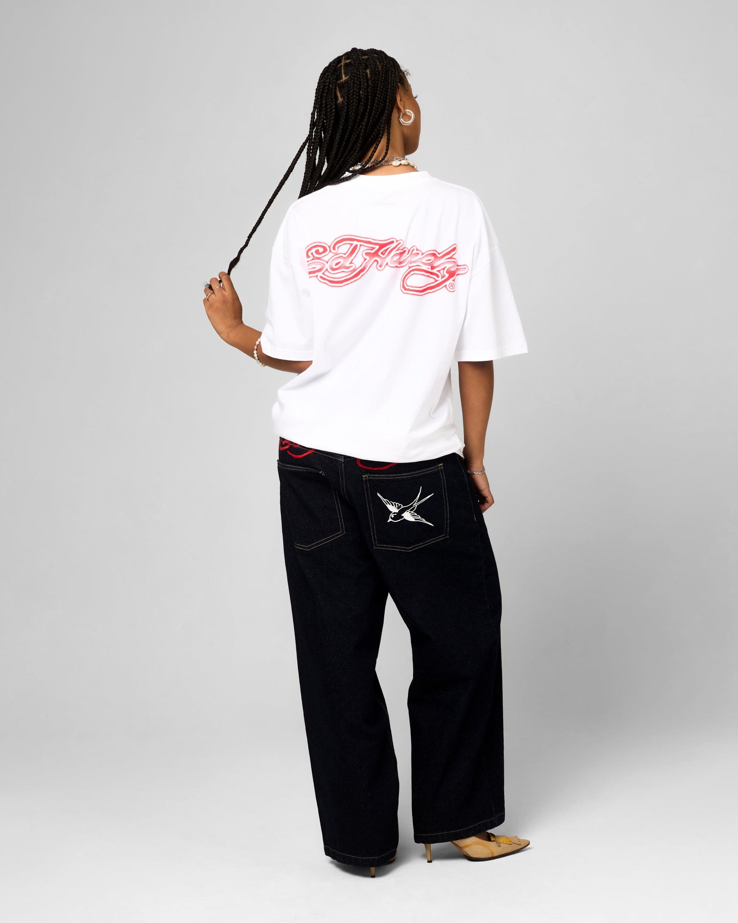 Ed Hardy Blue Dragon T-Shirt White Style001