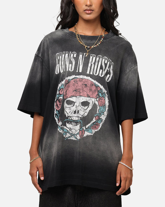 Guns N Roses LA Roses Vintage T-Shirt Washed Black Style001