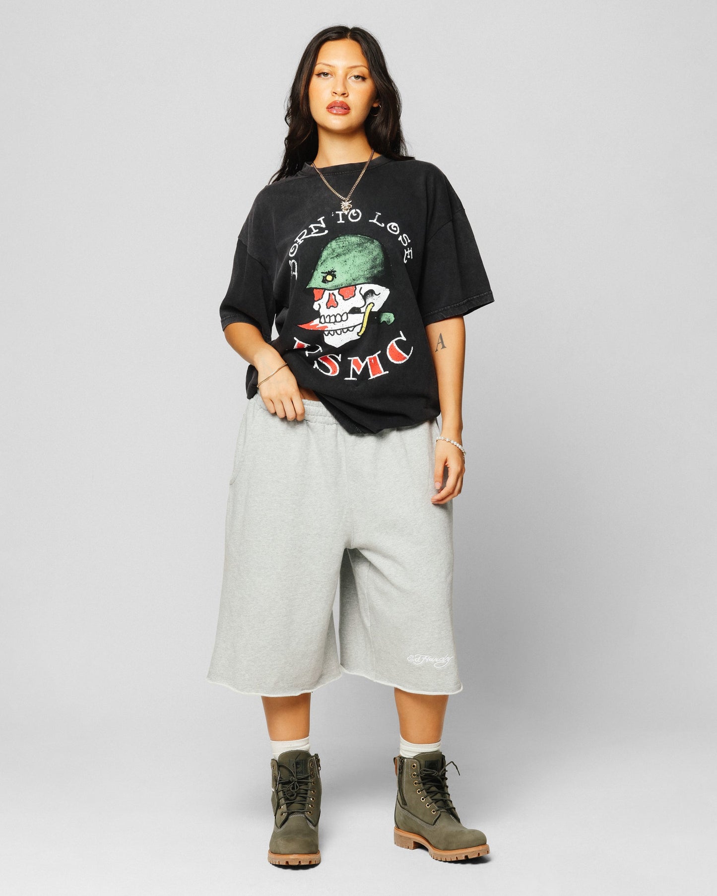 Ed Hardy Born To Lose T-Shirt Black Acidwash Style001