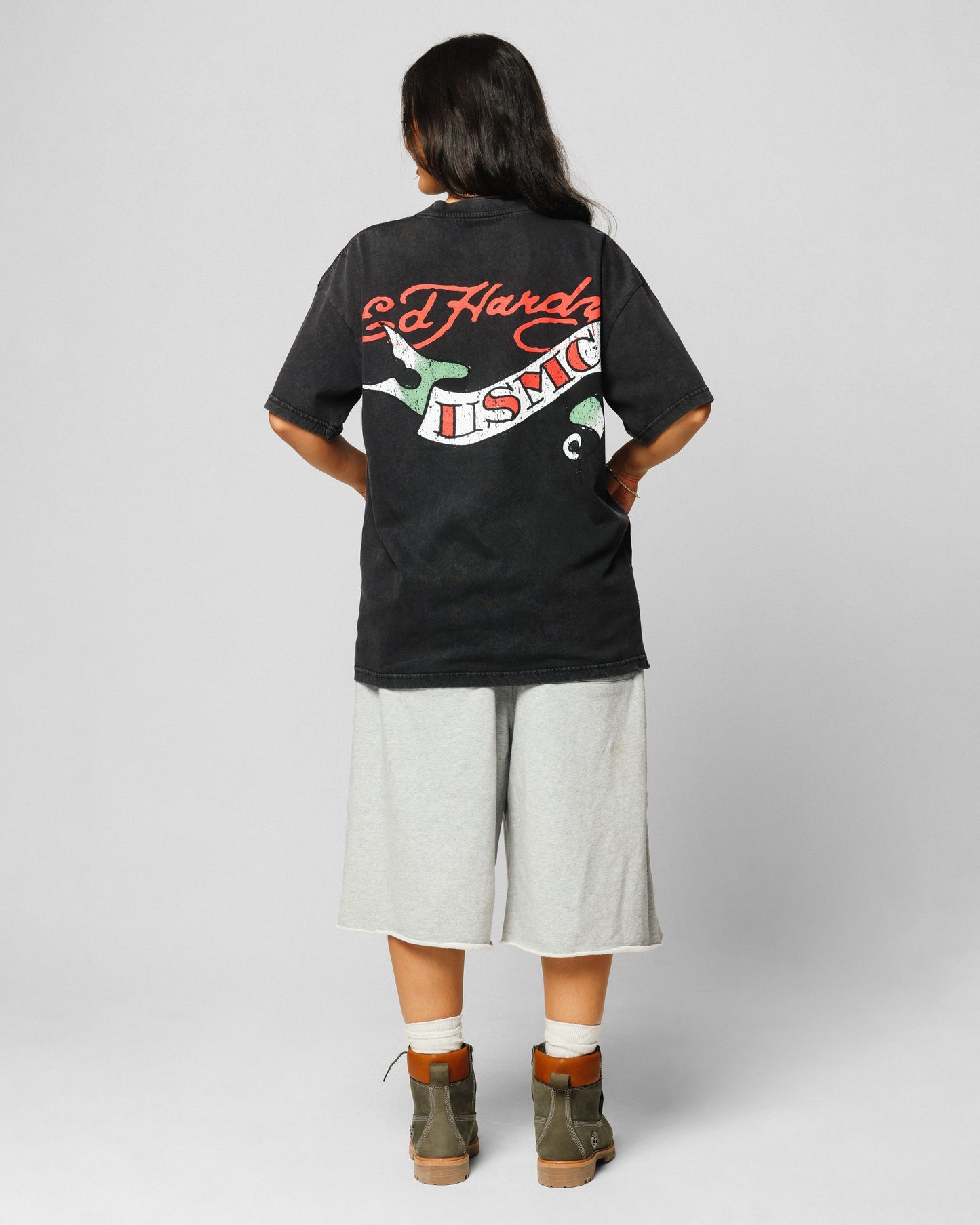 Ed Hardy Born To Lose T-Shirt Black Acidwash Style001