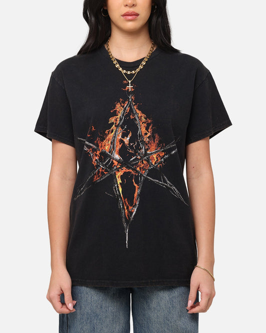 Bring Me The Horizon On Fire T-Shirt Black Vintage Style001