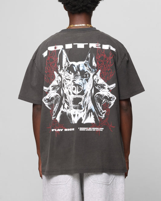 Loiter Chrome Dogs Vintage T-Shirt Black Wash