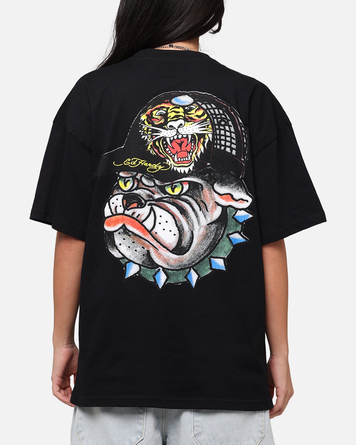 Ed Hardy Bulldog T-Shirt Black Style001