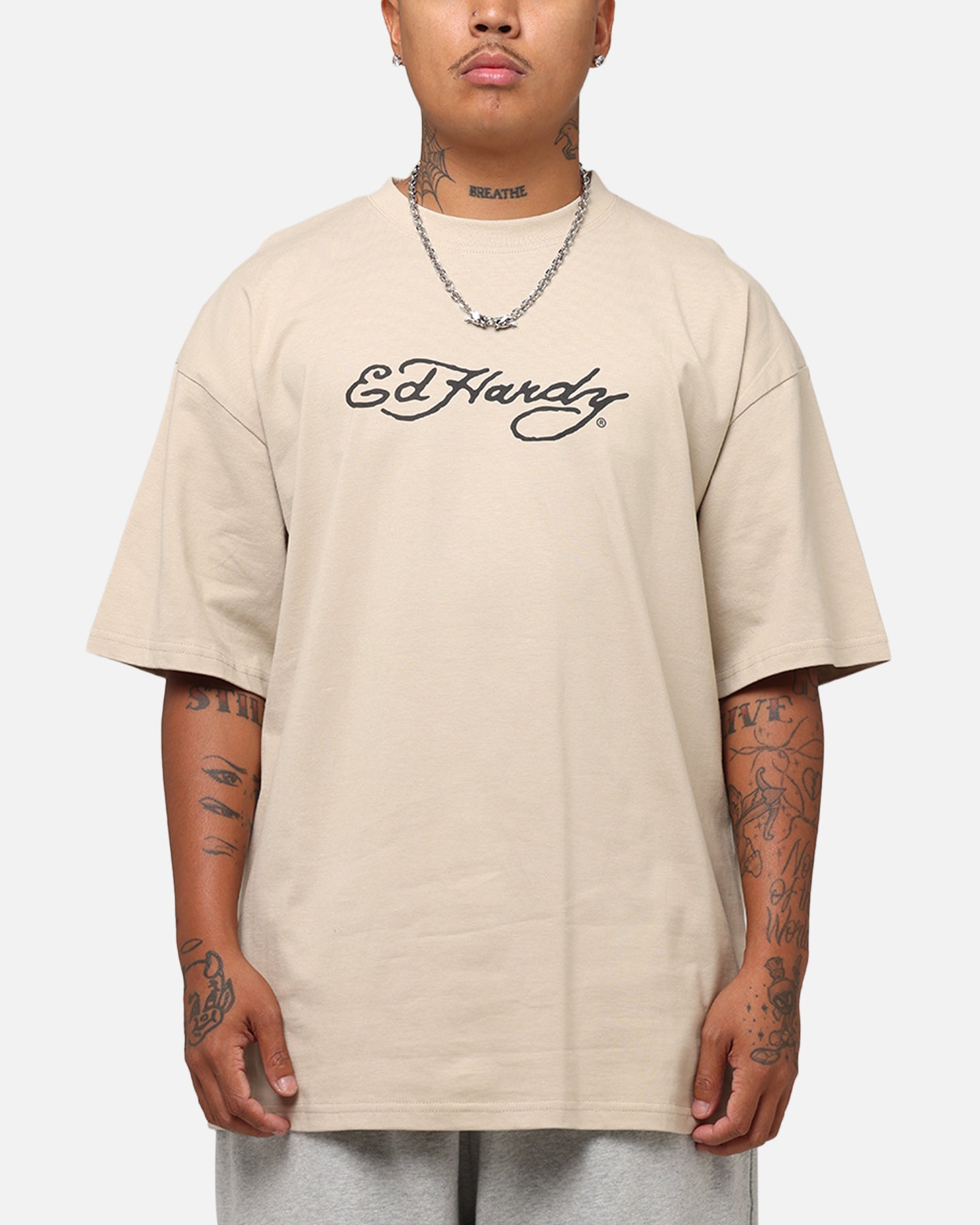Ed Hardy Bulldog T-Shirt Stone