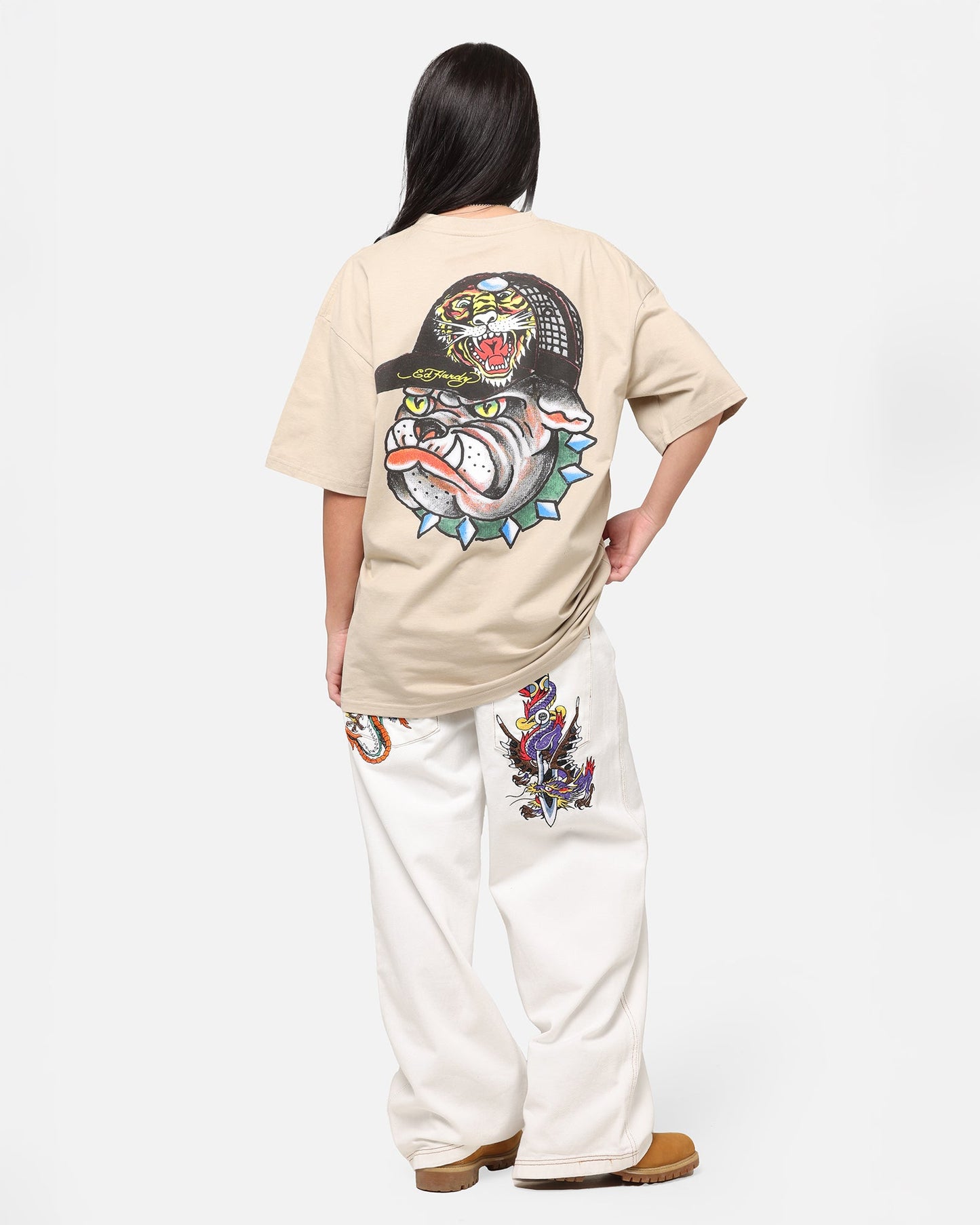 Ed Hardy Bulldog T-Shirt Stone Style001