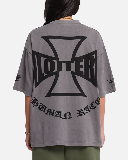 Loiter Biker Vintage T-Shirt Vintage Charcoal Style001
