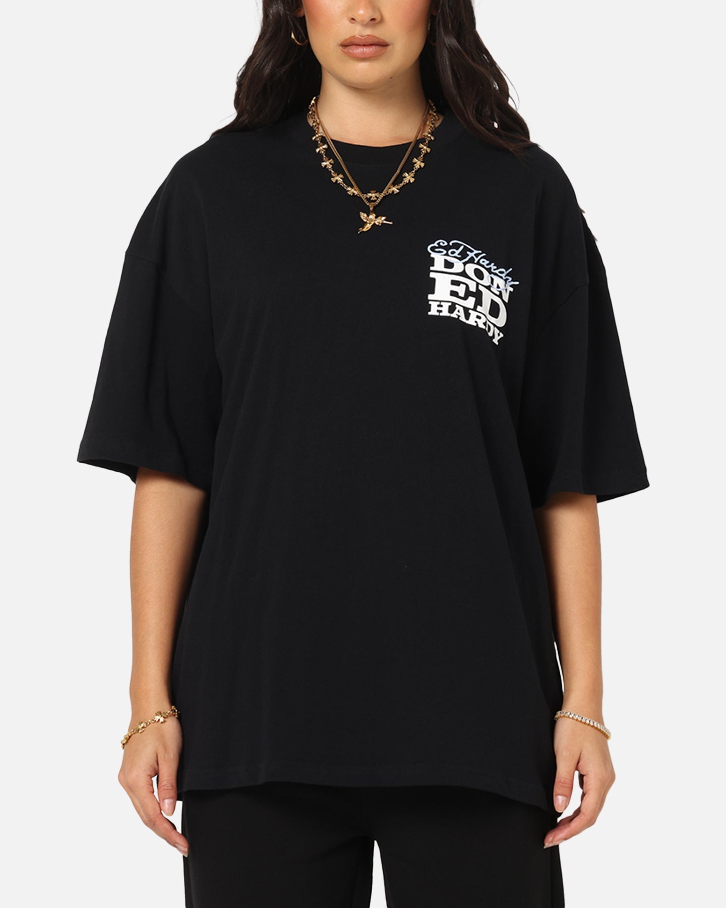 Ed Hardy Death & Bloom T-Shirt Black Style001